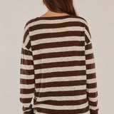 Natasha Knit Top - Brown Stripe