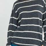 Natasha Knit Top - Charcoal Stripe