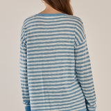 Natasha Knit Top - Cornflower Blue Stripe