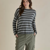 Natasha Knit Top - Green Stripe