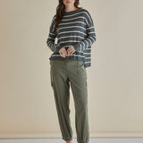 Natasha Knit Top - Green Stripe