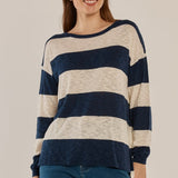 Natasha Knit Top - Ocean Stripe