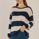 Natasha Knit Top - Ocean Stripe