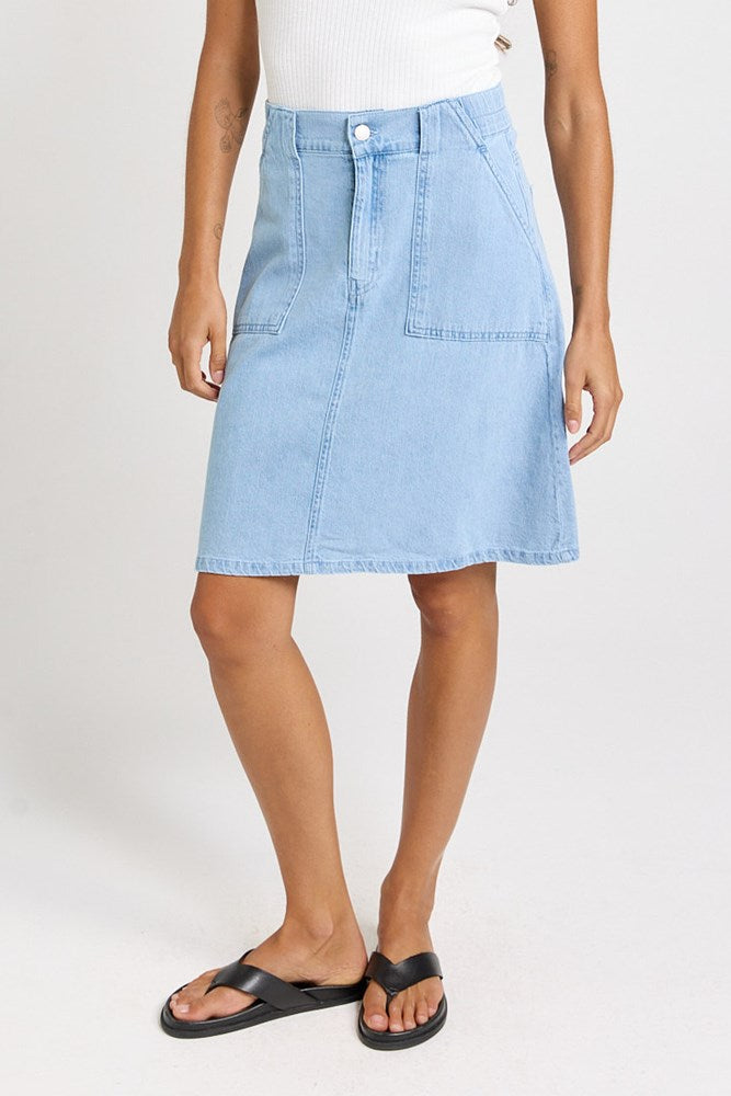 Aida Denim Skirt - Medium Wash | Betty Basics