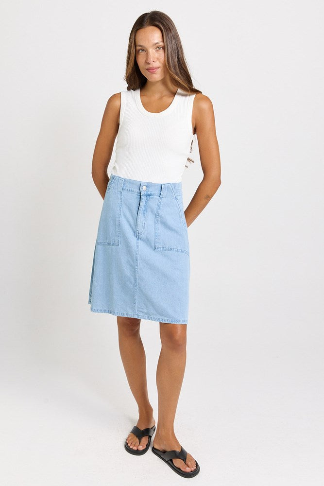 Aida Denim Skirt - Medium Wash | Betty Basics