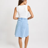 Aida A-Line Denim Skirt - Medium Wash