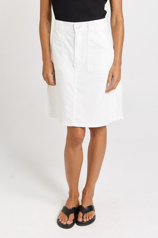 Aida Denim Skirt - White | Betty Basics