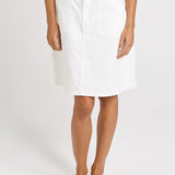 Aida Denim Skirt - White | Betty Basics
