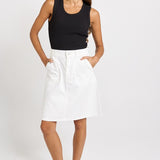 Aida Denim Skirt - White | Betty Basics