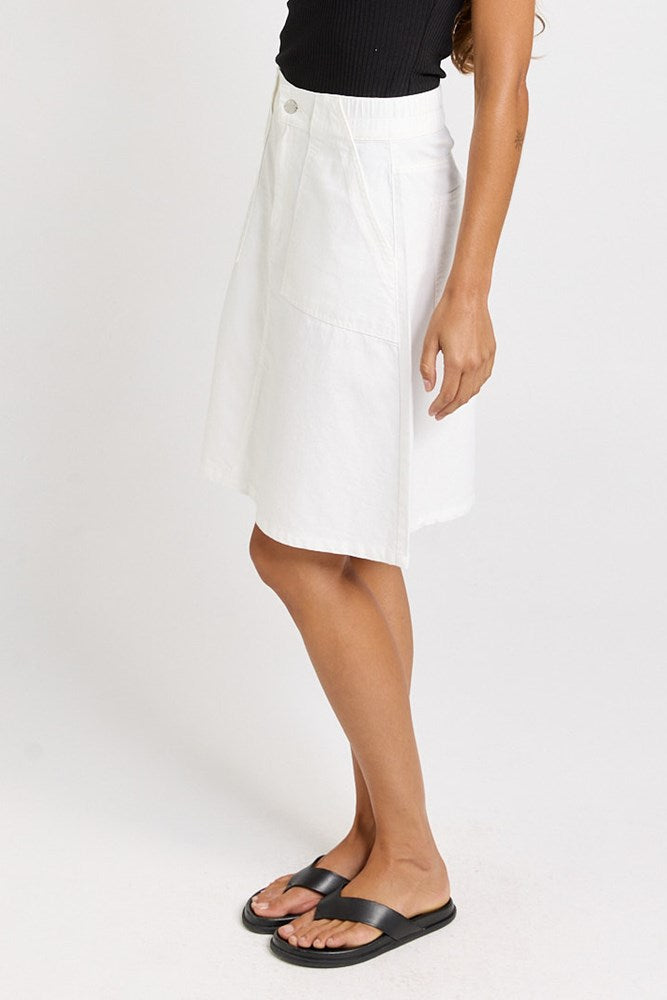 Aida Denim Skirt - White | Betty Basics