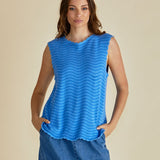 Aviva Tank - Blue Stripe