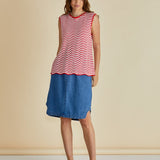 Aviva Tank - Red/White Stripe