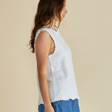 Aviva Tank - White Stripe
