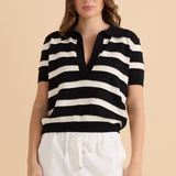 Salford Knit Polo - Cream/Black