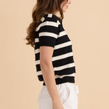 Salford Knit Polo - Cream/Black