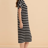 Bradford Knit Polo Dress - Cream/Black