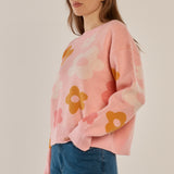 Leonie Knit Sweater - Jacquard Flowers