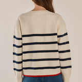Leonie Knit Sweater - Navy/Off-White Stripe