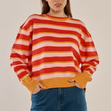 Leonie Knit Sweater - Red/Pink Stripe