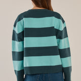 Leonie Knit Sweater - Teal Green/Blue Stripe