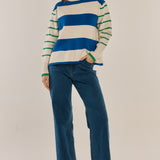Camryn Knit Sweater - Blue/Green Stripe