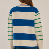 Camryn Knit Sweater - Blue/Green Stripe