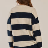Maybelle Knit Cardigan - Navy/Off-White Stripe