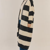 Franca Long Knit Cardigan - Navy/White Stripe