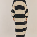 Franca Long Knit Cardigan - Navy/White Stripe
