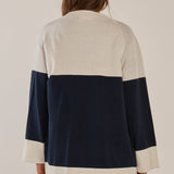 Chase Cardigan - Navy/Cream