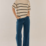 Bailey Boxy Top - Cream/Liquorice