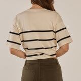 Bailey Boxy Top - Cream/Liquorice