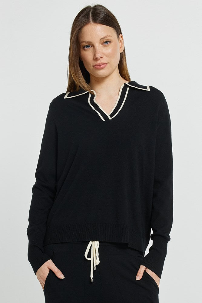 Makenna Polo Sweater - Black