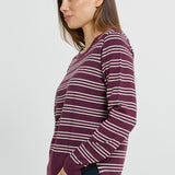 Lenore Sweater - Wine/Pink Stripe