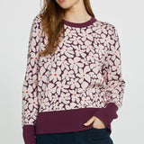 Maisie Sweater Wine Petal Jacquard
