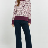 Maisie Sweater Wine Petal Jacquard