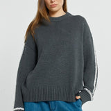 Contrast Stitch Sweater - Charcoal
