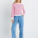 Scallop Knit Sweater - Red Stripe