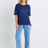 Eleni Knit Tee - Navy