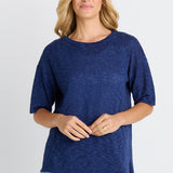Eleni Knit Tee - Navy