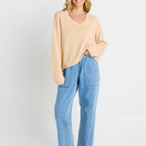 Ascot Stitch Sweater - Cream