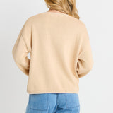 Ascot Stitch Sweater - Cream