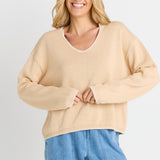 Ascot Stitch Sweater - Cream