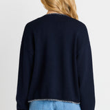 Ascot Stitch Sweater - Navy