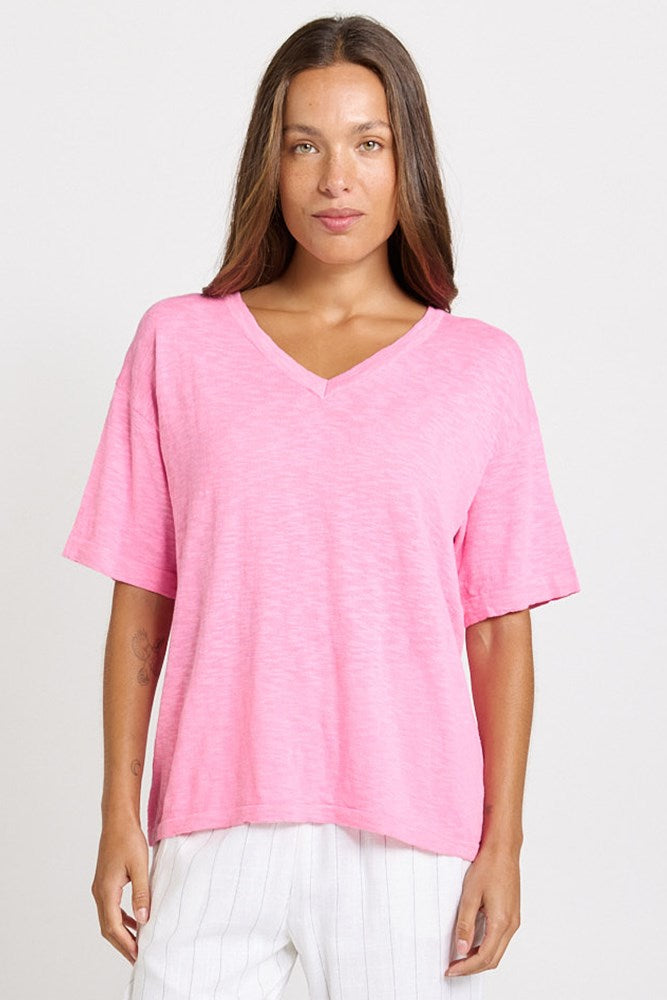Aries V-Neck Top - Pink | Betty Basics