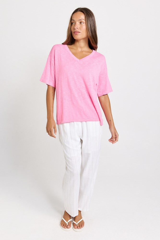 Aries V-Neck Top - Pink | Betty Basics