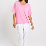 Aries V-Neck Top - Pink | Betty Basics