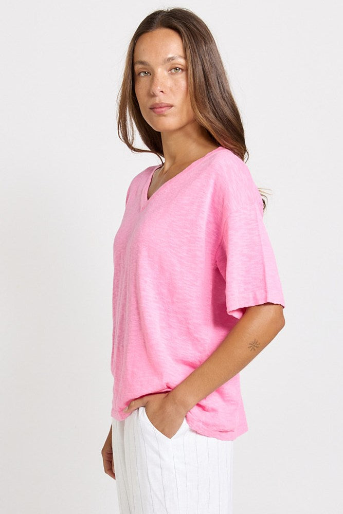 Aries V-Neck Top - Pink | Betty Basics