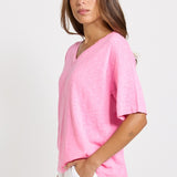 Aries V-Neck Top - Pink | Betty Basics