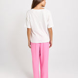 Aries V-Neck Knit Top - White
